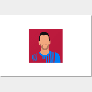 Sergio Busquets Minimalistic Face Art Posters and Art